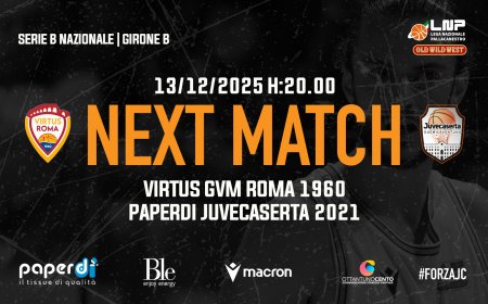 Virtus Roma–Juvecaserta, sfida d’alta quota al PalaTiziano
