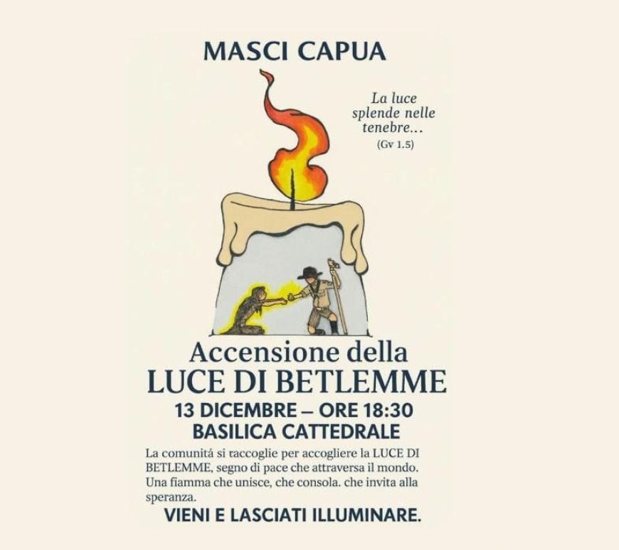 Masci Capua, il 13 dicembre arriva la Luce della Pace