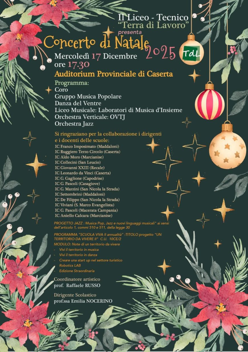 All'Auditorium il Concerto di Natale di Terra di Lavoro