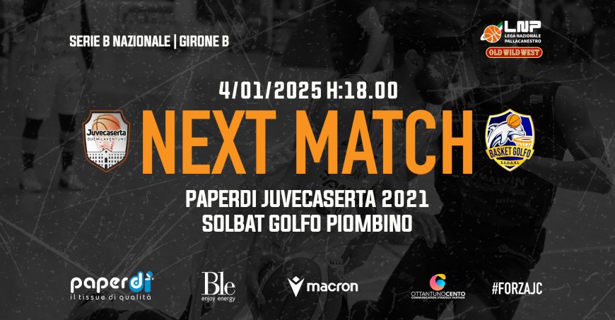 Juvecaserta, Piombino al PalaPiccolo per il debutto 2026