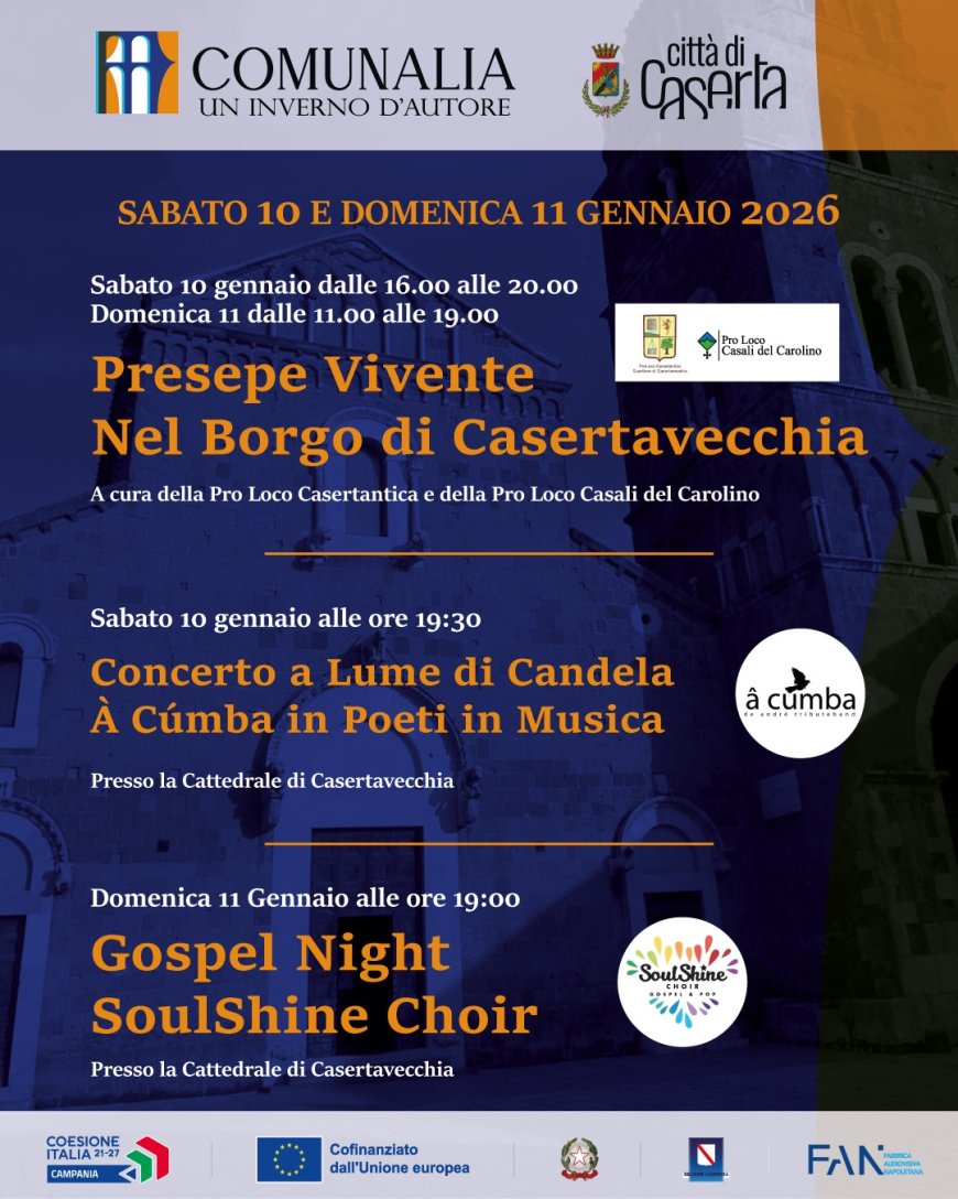Casertavecchia, presepe vivente e concerti con Comunalia