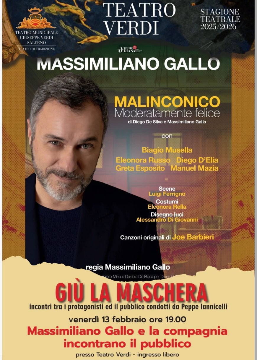 Gallo al Verdi di Salerno con "Giù la maschera"