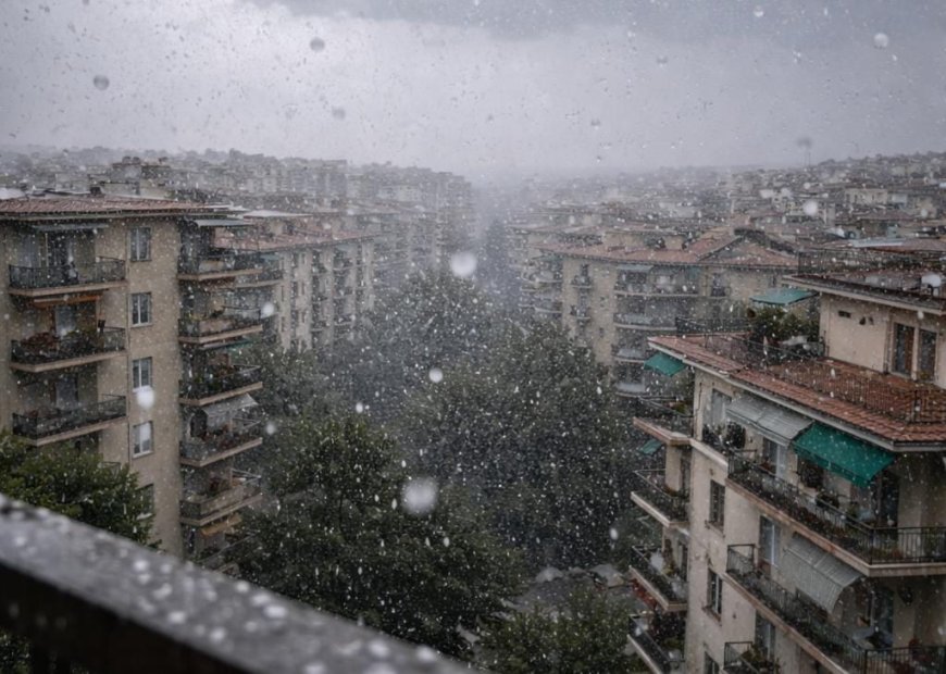 Grandine e temporale a Caserta, traffico in difficoltà